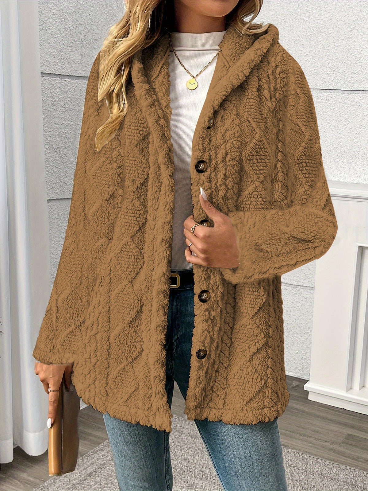 Women’s Plush Faux Fur Coat | Winter Jacket