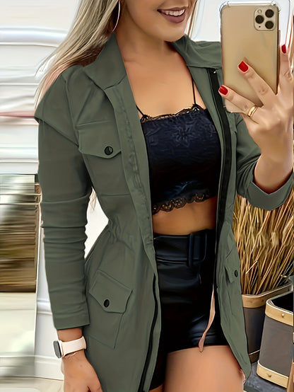Notched Lapel Trench Coat